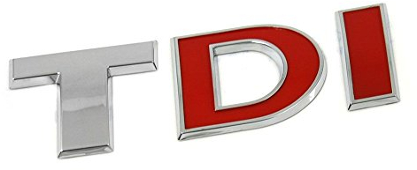 TDI Schriftzug Logo chrom rot