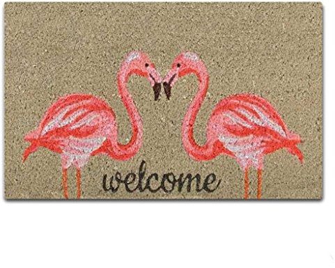 Shinewe Paillasson personnalisé avec flamants roses pour intérieur/extérieur, salon, cuisine, décoration d'intérieur, 45 x 75 cm