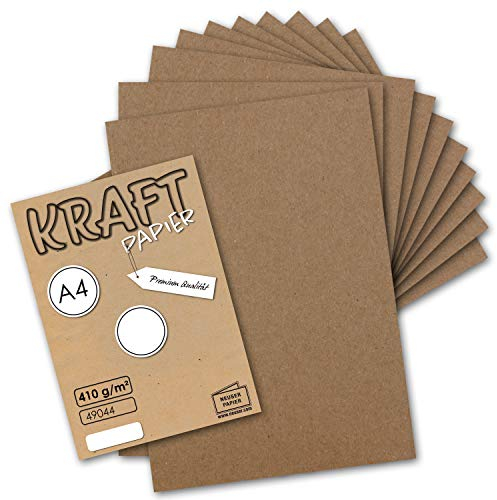 25x Vintage Kraftpapier DIN A4 410gr Natur-braunes Recycling-Papier Bastel-Karton Künstler-Karton Künstler-Pappe - Umwelt by Gustav NEUSER