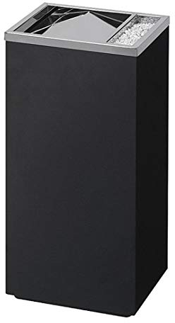 Danieli Ho.Re.Ca. Cenicero de pie CEP002/NE | Cenicero exterior con Papelera con tapa giratoria | Cenicero de chapa pintada | Centimetri 30 x 24 x 60 | Litri 17 | Negro