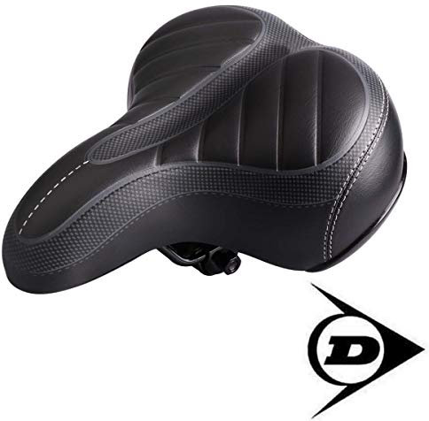 Dunlop FGS19 ergonomischer Cityrad Touring Gel Fahrradsattel, Damen u. Herren Cityradsattel gefedert, Stoßresistenter weicher Gelsattel, Fahrrad Sattel extra gepolstert, Komfortsattel, schwarz