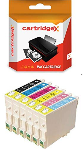 Cartridgex 6 Compatible Ink Cartridge Set Replacement for Epson Stylus Photo R200 R220 R300 R300M R320