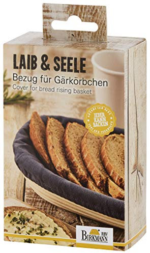 RBV Birkmann, 700673, Laib und Seele, Bezug für Gärkörbchen, länglich, groß, Baumwolle, grau