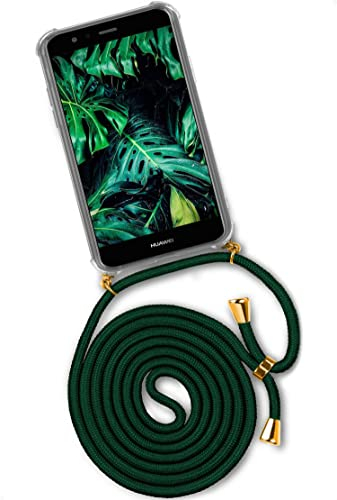 ONEFLOW Twist Case – Handyhülle mit Band für Huawei P10 Lite - Handykette zum Umhängen, Hülle mit Kette abnehmbar, Handy Umhängeband, Schutzhülle und Kordel – Grün
