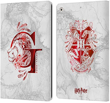 Head Case Designs Licenciado Oficialmente Harry Potter Gryffindor Aguamenti Deathly Hallows IX Carcasa de Cuero Tipo Libro Compatible con Apple iPad 10.2 2019/2020/2021
