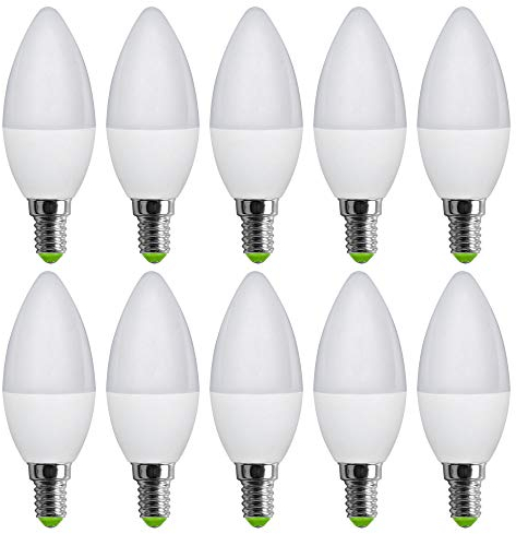 NCC-Licht 10 x LED Leuchtmittel Kerze 6W = 45W E14 matt 160° Warmweiß 3000K