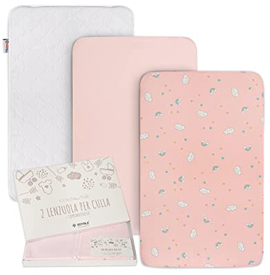 GOYSILA Next to Me Beistellbett Spannbettlaken für Chicco Next2Me Wiege 2 Teile 100% Baumwolle + 1 Wasserfester Matratzenschoner Oeko-TEX Zertif Kompatibel Matratze 83x50 Kinderkraft UNO