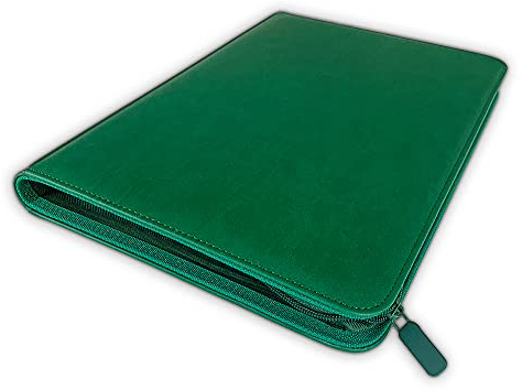 Arkero-G® 18-Pocket Premium Zip Binder Grün/Green - 360 Karten Album/Reißverschluss Portfolio - Sammelalbum Pokemon, Magic, Yugioh