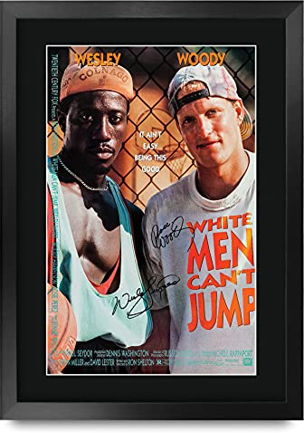 HWC Trading FR A3 White Men Can't Jump Wesley Snipes, Woddy Harrelson Gifts, gedrucktes Poster mit Autogramm für Film-Fans – A3 gerahmt