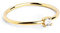 SINGULARU - Single Spark Ring. Sterlingsilber mit 18 Kt Vergoldeter Beschichtung und Zirkonia. Schmuck für Damen. Größe 10.