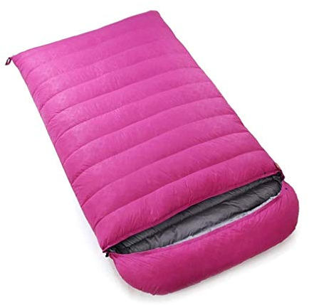 SMSOM Doppelschlafsack, wasserdichte leichte 2 Person Erwachsene Schlafsack für Camping, Rucksack, Wandern, mit Tragetasche (Color : Purple)