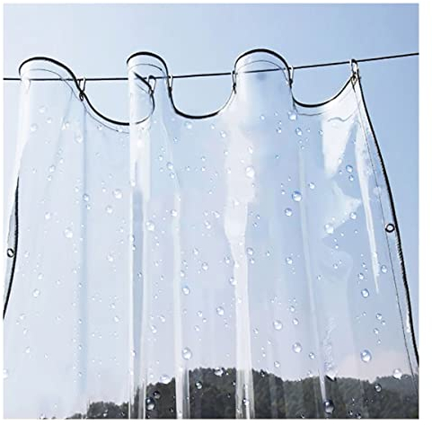 Wasserdichtes Transparent Plane mit Ösen, Klare PVC Wetterfeste Abdeckplane, Reißfeste Vorhang für Terrassen Balkon, Pflanzendecke, Regenschutz Planen, 400g/m²(2.4x5m)