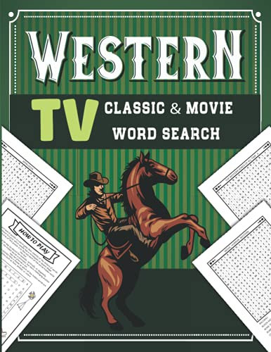 Western TV Classic and Movie Word Search: Old western tv shows , Find words puzzle book for adult large print , word fill in puzzles