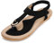ZOEREA Sandales Femme Été Plates Confortable Mode Bohème Tongs Bout Ouvert Chaussures pour Plage Vacances du Quotidien Détente Taille Style 8 Noir,42 EU