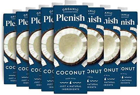 Plenish Organic Unsweetened Coconut Milk 1L (Pack of 8)