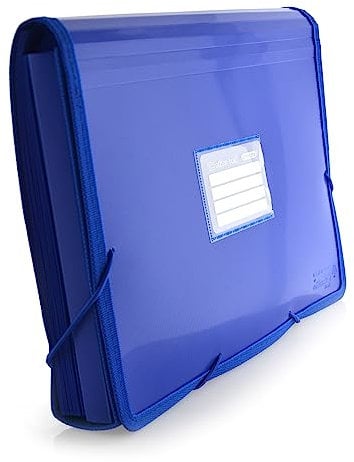 Ordnungsmappe PLUS COLORLINE - mit Fächern für Notizbuch - 12 Fächer und Gummiverschluss (dunkelblau)