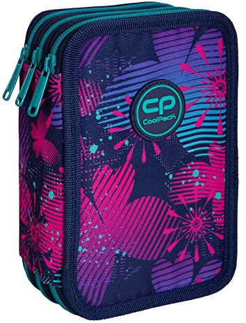 CoolPack XXL Federtasche, federmäppchen Junge, Federmappe groß 44-teilig mit Aufnäher gefüllte Schüleretui 3-stöckig Motiv: Wishes, Bunt, E67538