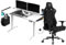 ULTRADESK - Level V2 Höhenverstellbarer Schreibtisch - Elektrischer Computertisch - 140x68 cm, für Gaming, Büro, Homeoffice - Set mit XL-Mauspad, LED RGB, Throne Gaming Stuhl - Weiß LED + Throne