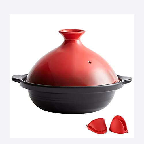YLWX Tajine Marroqui, Pot De Cocción, Tajine Hecha A Mano Marroquí, Olla De Arcilla Simple For Cocinar, Utensilios De Cocina De Cerámica (Color : Red, Size : X-Small)