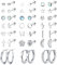JeweBella 21Pairs Kleine Ohrstecker Damen Set Chirurgenstahl Knorpel Helix Ohrringe Hypoallergen Stern Mond Flatback Ohrringe Zirkonia Creolen Ohrringe Piercing Ohrstecker Set für Frauen Mädchen