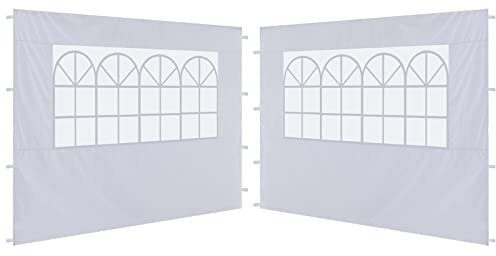 ABCCANOPY 2X Seitenwand/Seitenteile mit Fenster für 3x3m pavillon,3x6m pavillon,partyzelt,festzelt|Wasserabweisend,Weiß