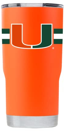 Gametime Sidekicks Miami Dark Orange Tumbler – Offizielles Lizenzprodukt, 18/8 Edelstahl, doppelwandig, vakuumisoliert, UV-LED-gedruckte Logos, schweißfrei, bleibt heiß/kalt – 360 Grad Wrap