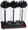 Lot de 3 brosses de nettoyage pour verre, tasses en verre, outil de lavage avec ventouse pour évier de cuisine, maison, restaurant, 18,5 x 9,5 x 19 cm
