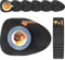 Tischsets Abwaschbar Platzsets aus Filz 18er Set, shinfly Tischsets Abwischbar Rund, Hitzebeständig rutschfest Platzdeckchen mit Untersetzer, BestecksäCken für Küche, Speisetisch 【Anthrazit】