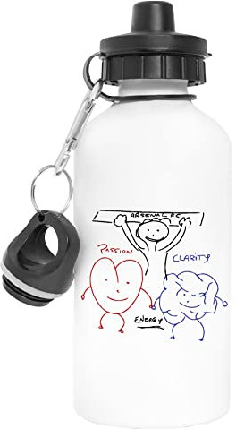 Hopestly Arteta Arsenal All Or Nothing Passion Clarity Energy Aluminium Wiederverwendbar Sport Reise Wasserflasche Weiß Reusable Travel Water Bottle White
