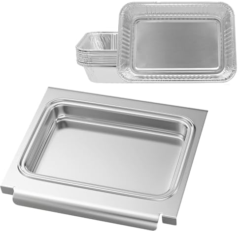WELL GRILL Bandejas de aluminio y 10 bandejas de goteo de aluminio para Weber Spirit II 200 y 300 Series Gasgrills, bandeja colectora de grasa, bandeja grande para Weber 6415, 67047, 15 x 22 cm