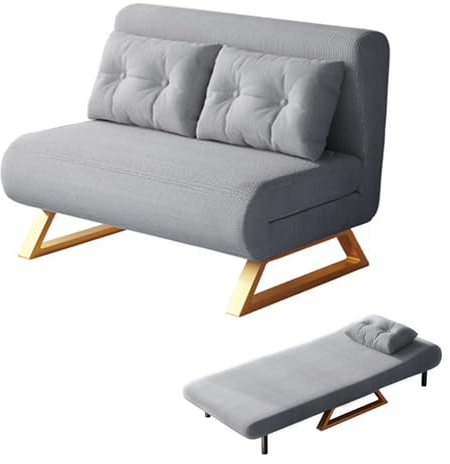 kyaoayo Schlafsofa, Schlafsessel Schlafsofa 3in1, Schlafsessel Mit Bettfunktion, Sofabett, Mit Rückenkissen Ausgestattet, Mit Massivholzrahmen, Schlafsofa Mit 5 Stufig Verstellbarer Rückenlehne.