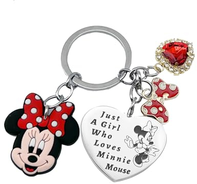 BJPERFMS Minnie Schlüsselanhänger Frauen, Mickey Schlüsselanhänger Damen, Maus Schlüsselanhänger, Minnie Anhänger, Minnie Keychain, Maus Cartoon Schlüsselanhänger, Cartoon Geschenke für Frauen