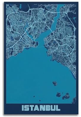 BPQN Türkei, Istanbul, Retro-Karte, Poster, dekoratives Gemälde, Leinwand, Kunstbild, 30 x 45 cm