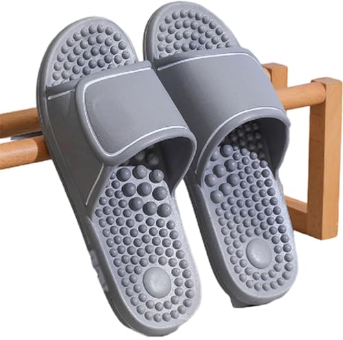 YFSJJ Fußmassage Schuhe Akupressur Hausschuhe Linderung Neuropathie Arthritis Plantarfasziitis Schmerz Massage Hausschuhe(Size:EU 44/45,Color:/Grey)