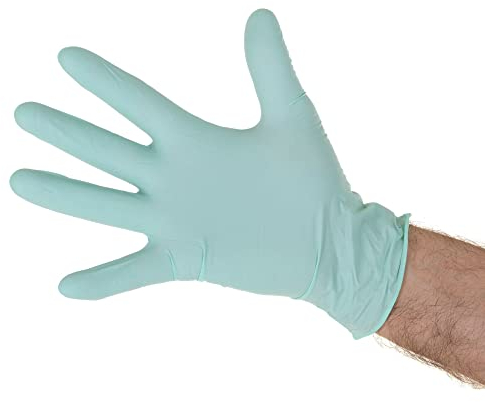 XARA Nitrilhandschuhe, puderfrei, 6,1 g, hypoallergen und sehr robust, für Medizin und Lebensmittel, Spenderbox mit 100 Stück, Grün, Größe M, 200 Stück
