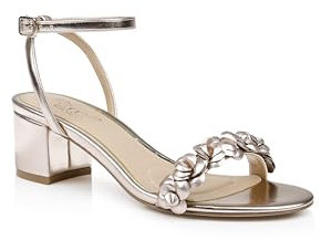 Jewel Badgley Mischka Women's Sawyer Low Block Heel Sandals Heeled, Rose Gold, 5 UK