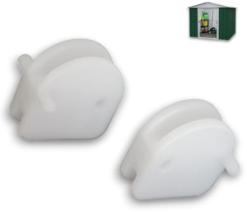 DIY Best Buy Replacement Door Slides for Metal Shed - Compatible with Yardmaster Store All, Shiplap, Woodview, Emerald, Outsunny UK and Others - Durable, White, Set of 2, Made in UK