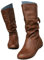 Onsoyours Stivali Alti Donna Stivaletti in PU Boots Morbidi Stringati Stivali Lungo Stivaletti Eleganti Autunnali Invernali Comode con Tacco Piatto A Marrone 38 EU