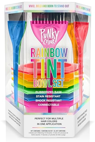 Punky Colour Hair Dye Brush and Bowl Set - Multi-Color Hair Coloring Tools with Mixing Bowl, DIY Dying & Bleaching for Salon & At-Home Use