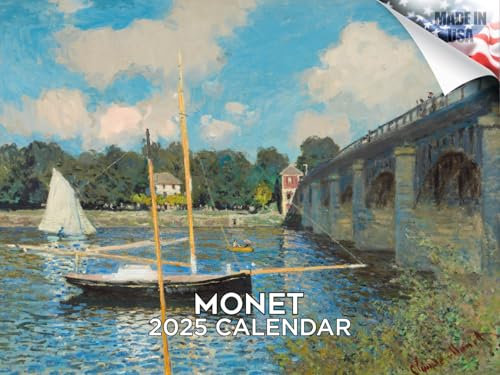 Claude Monet Kalender 2024 2025 – Fine Art Monats-Wandkalender – 30,5 x 45,7 cm offen – dickes Papier ohne Auslaufen – Geschenk – akademischer Lehrerplaner Kalender Organisieren & Planen – hergestellt