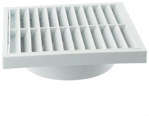 Puupaa 100-150mm Plastic Louvred Wall Vent Grille,White Ceiling Extractor Fan Bathroom Cover for Internal,External Use(125mm)