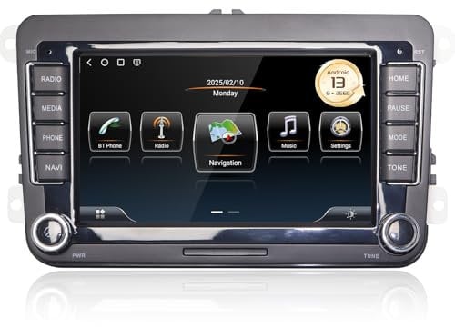 NUOTIAN 7'' Autoradio Android 13 für VW Golf 5 6,T5, Polo 6R, 8-Core 4GB+64GB für VW Caddy Radio, Passat, CarPlay, Android Auto, Navi, BT 5.0, WiFi, USB, FM, SD, RCA, unterstützt optional DAB, OBD