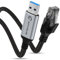 Dutevolns Cable USB A a Ethernet 5m, Tipo 3.0 Macho A a RJ45 Macho con Cubierta de Nylon, Conexión Directa Gigabit, Compatible con Laptop, PC de Escritorio, Switch, Windows10, Windows11