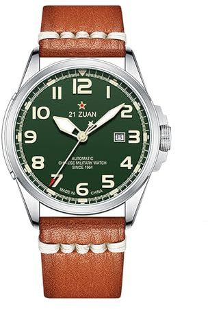 Seagull Mechanische Herrenuhr, Automatikuhren, Militäruhren für Herren, Taktische Feldsport-Arbeitsuhr, wasserdichte Datumsanzeige, Outdoor-Arbeit, Armband, D581, Hellbraun