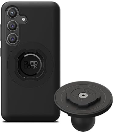 QUAD LOCK 1-Kugel-Top-Cap-Handyhalterungs-Kit mit MAG-Handyhülle und MAG-Wireless-Ladekopf für Galaxy S24, kompatibel mit RAM-1-Kugelgelenkarmen für Auto, LKW oder Wohnmobil.
