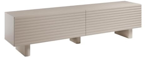 Vente-unique-Mueble de TV con 2 Puertas de MDF - 180 cm - Beige - LUDIMA