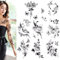 Roarhowl Temporäre Tattoos, Rosen und Schmetterlinge Design, Schwarz, 8 Stück