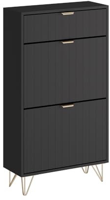 Vicco Schuhschrank Helge, Schuhregal, Schwarz, 60 x 107.5 cm 2 Fächer