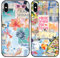 Phoona 2 Pack Cute Case for iPhone XS Max 6.5, European Collage Preppy Summer Girly Design Pattern for Girls Women, Slim Soft Silicone Shockproof Bumper Protector Cover, Blue 03