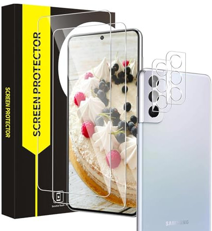 Bodyguard 2+2 Stück Schutzfolie für Panzerglas für Samsung Galaxy S21 FE 5G, 2,5D-Abdeckung, 9H Härte, Keine Blasen, Sensitive Touch Schutzglas, 0.33mm Ultra-Klar Samsung S21 FE Displayschutzfolie